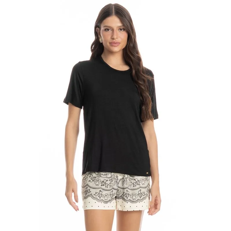 Pijama Curto Feminino Chiara Branco/P