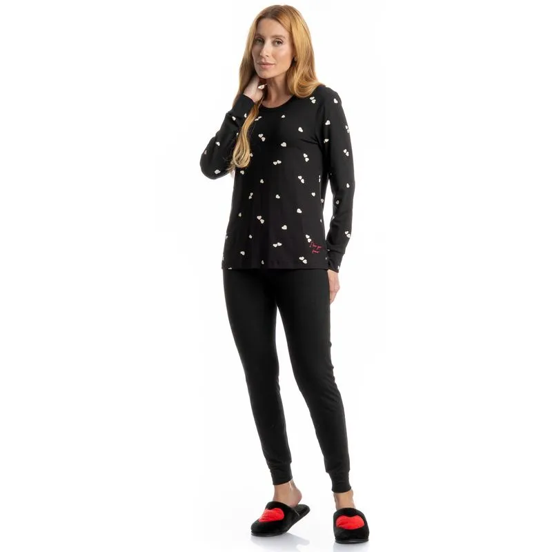 Pijama Feminino Legging Lovely Preto/P