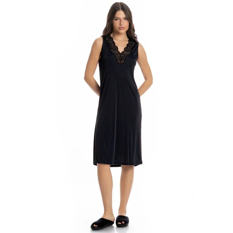 Camisão Médio Regata Biba Preto/M