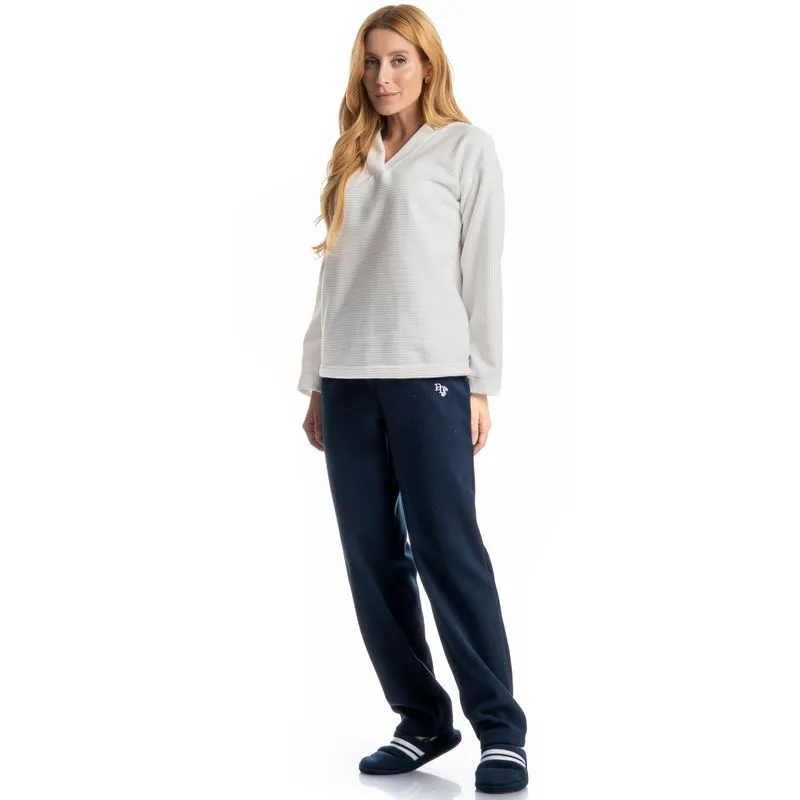 Pijama Feminino Longo Letícia Azul Marinho/M