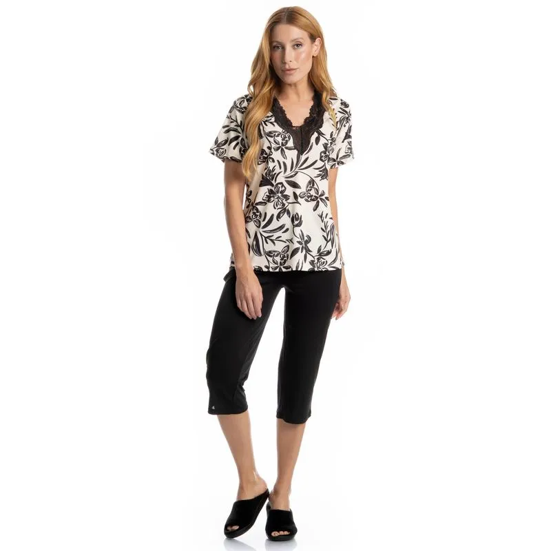 Pijama Mariana Pescador Preto/P