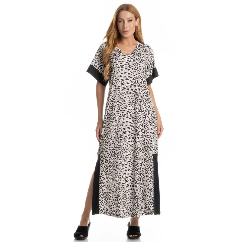 Kaftan Feminino Longo Betina Preto/G