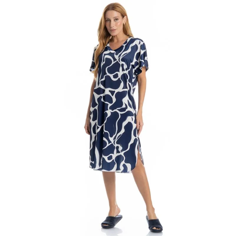 Camisão Feminino Médio Teresa Azul Marinho/M
