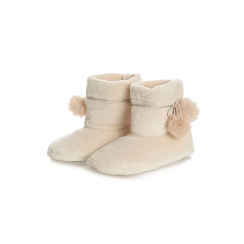 Bota Feminina Em Fleece Domenica Bege/40