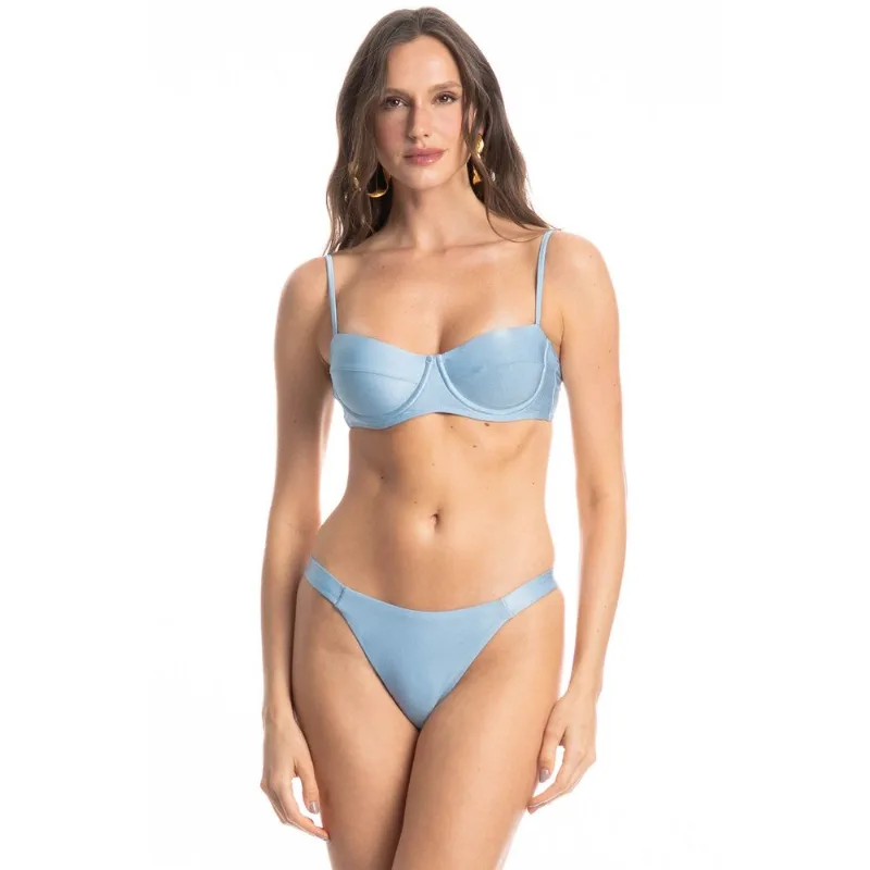 Biquíni Corset Slim Tira Média Jardim Azul/P
