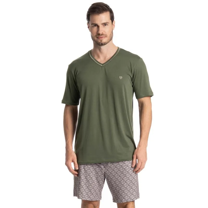 Pijama Masculino Curto Thomas Verde/GG