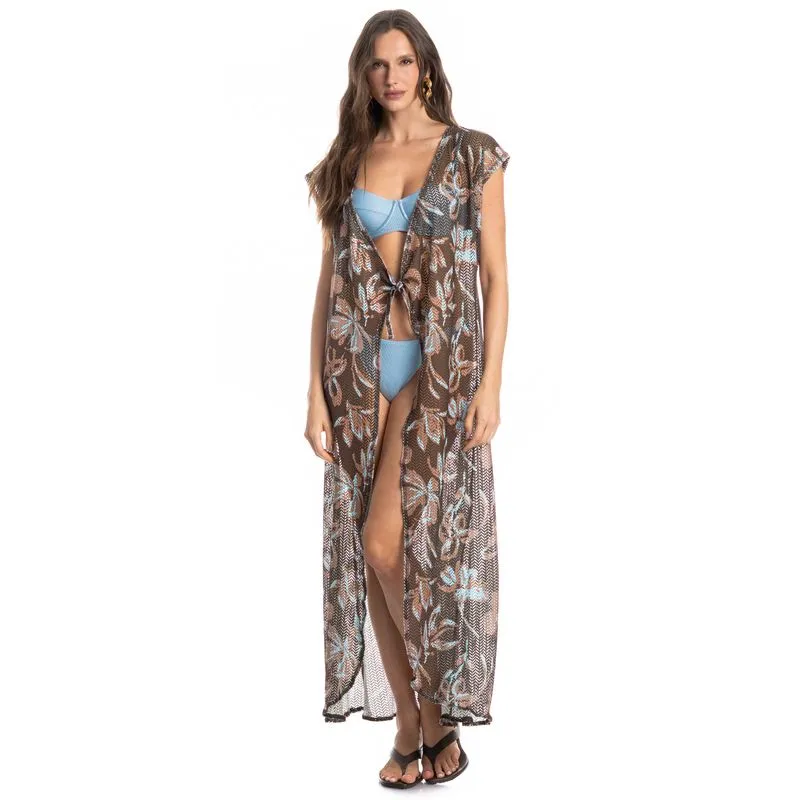 Kaftan Jardim Marrom/G