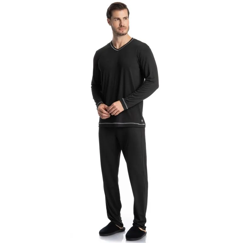 Pijama Masculino Longo Thomas Preto/GG