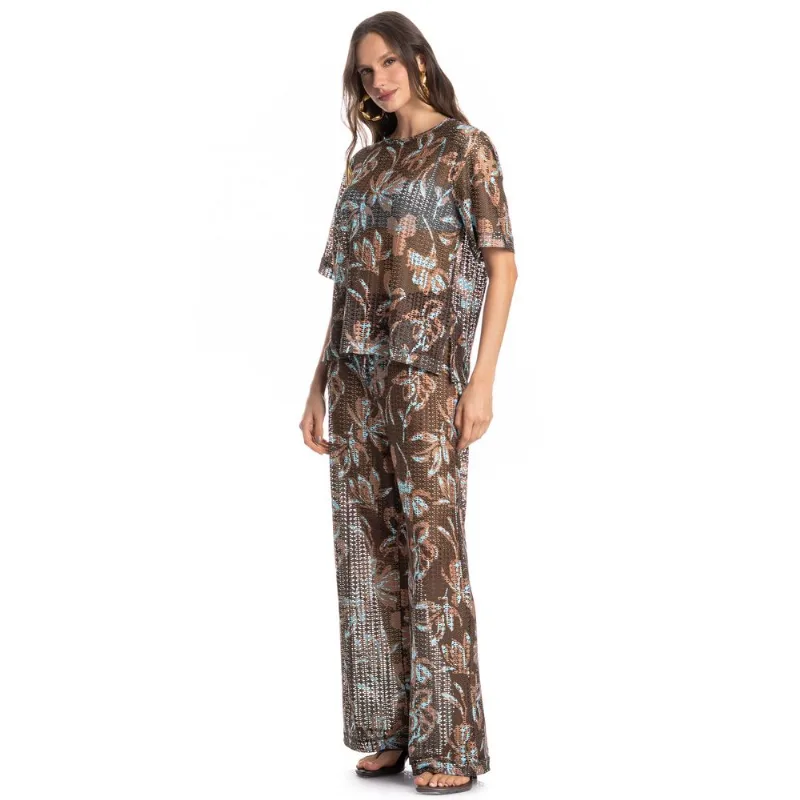 Calça Feminina Jardim Marrom/G