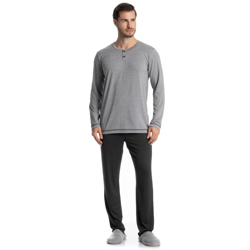 Pijama Longo Masculino Henri Cinza/GG