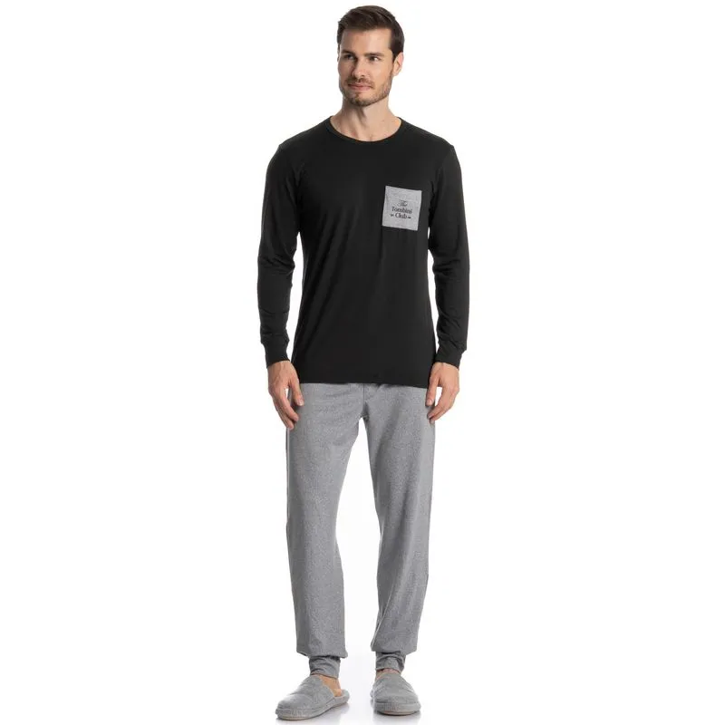Pijama Masculino Longo Caio Cinza/GG