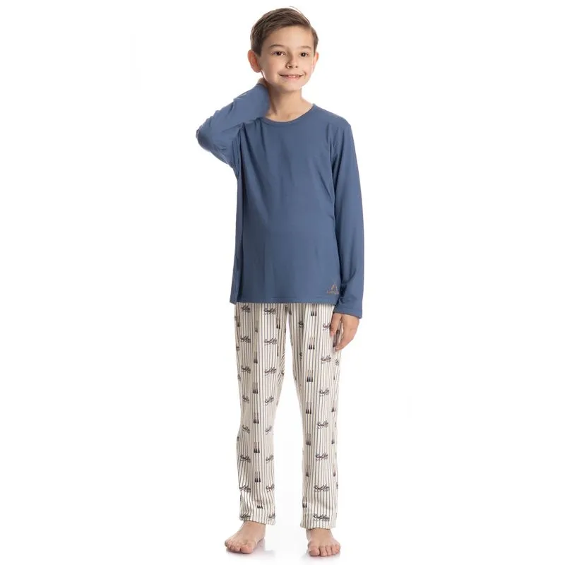 Pijama Infantil Longo Masculino Remo Azul-2/12