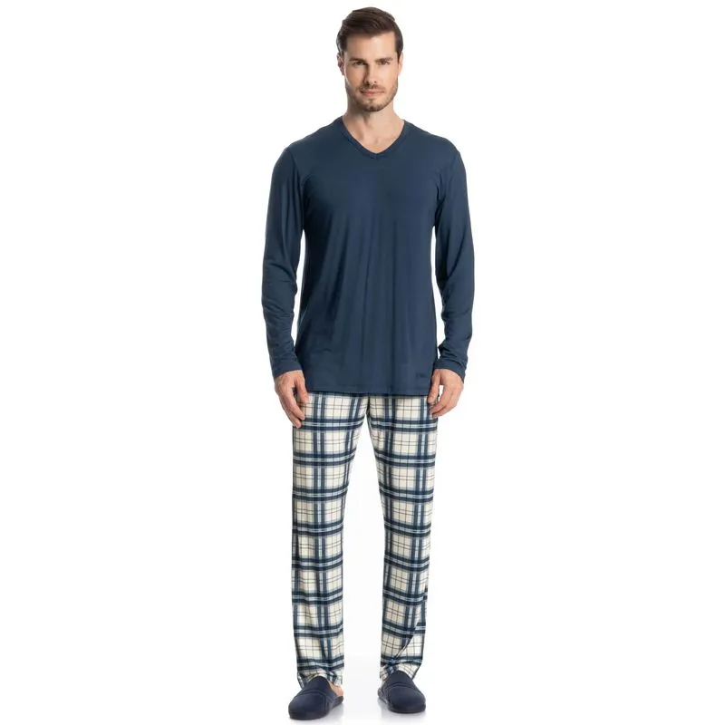 Pijama Masculino Longo Alessandro Azul Marinho/M