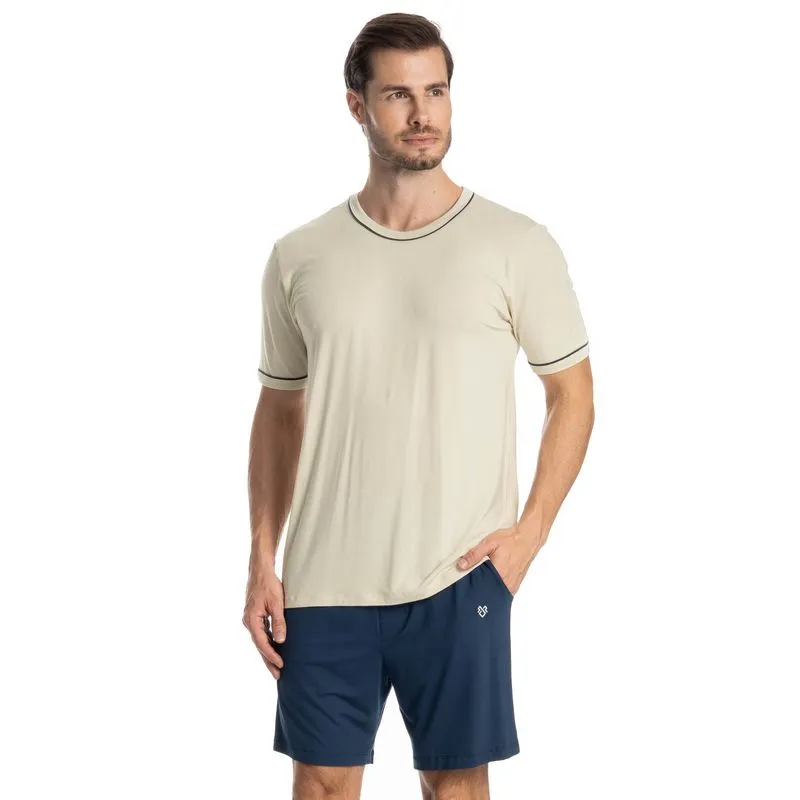 Pijama Masculino Curto Augusto Azul Marinho/GG