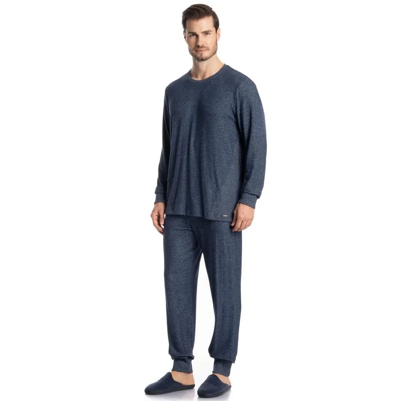 Pijama Longo Masculino Cashmere Azul Marinho/GG