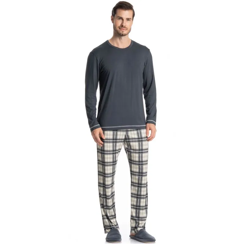 Pijama Masculino Longo Vicente Cinza/G