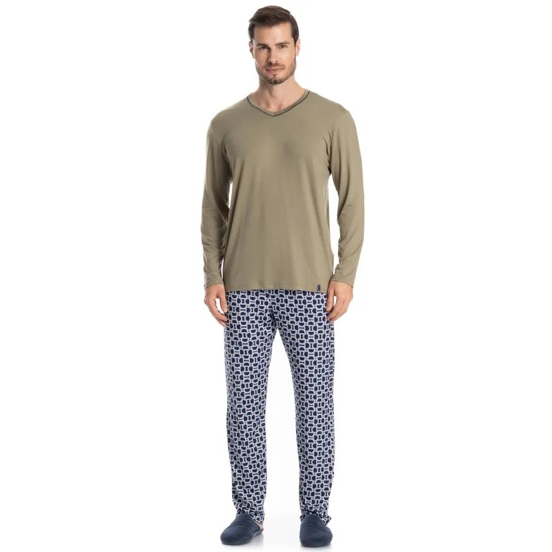 Pijama Masculino Longo Igor Verde/GG