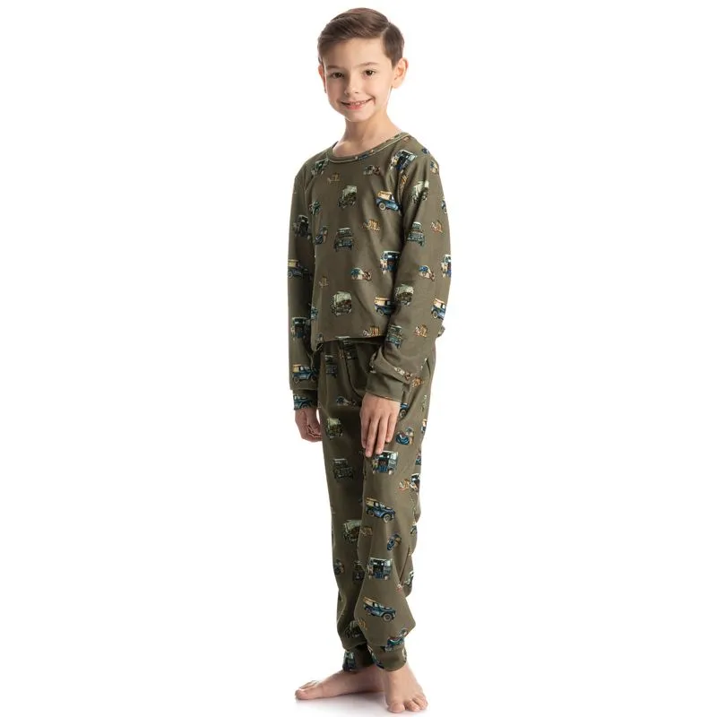 Pijama Infantil Longo Velvet Ride Verde/16