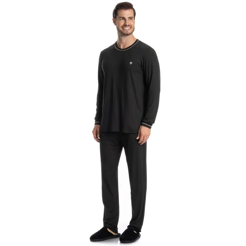 Pijama Masculino Longo Carlos Preto/M