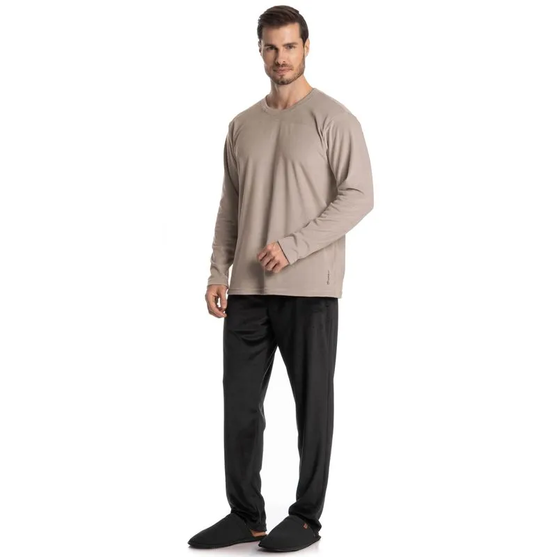 Pijama Masculino Longo Velvet Diogo Preto/GG