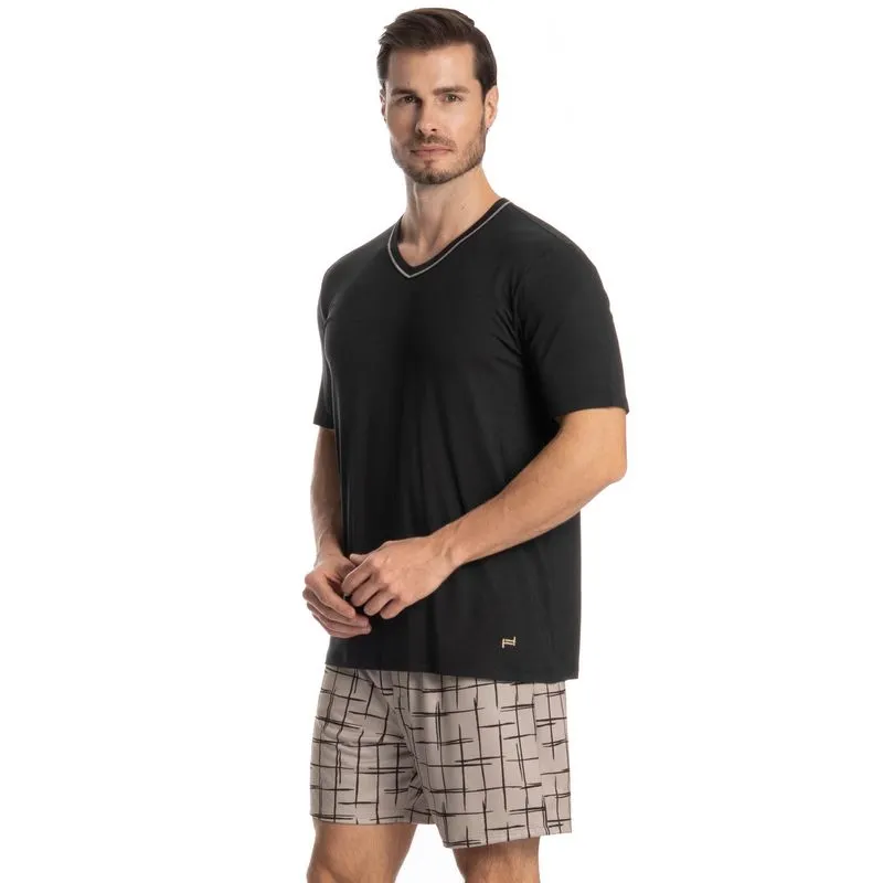Pijama Masculino Curto Felipe Preto/GG