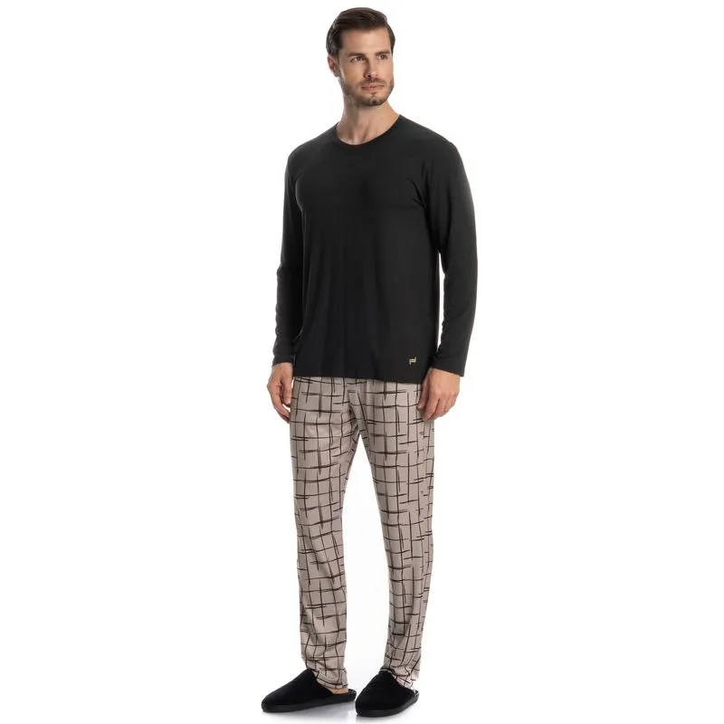 Pijama Longo Felipe Preto/P
