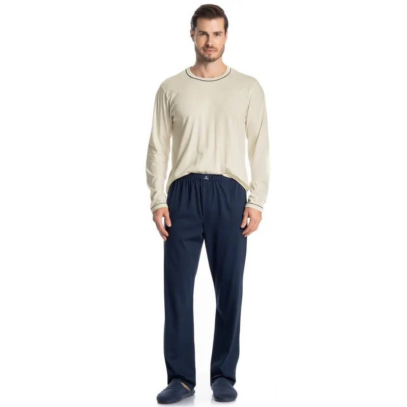 Pijama Masculino Longo Dado Azul Marinho/P