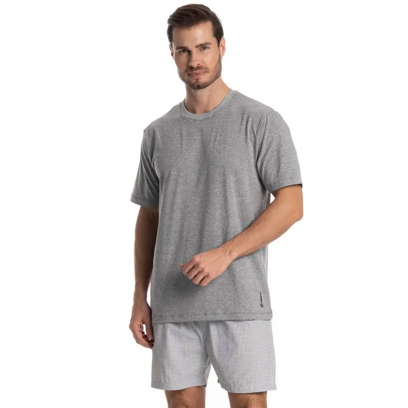 Pijama Masculino Curto Lorenzo Cinza/GG