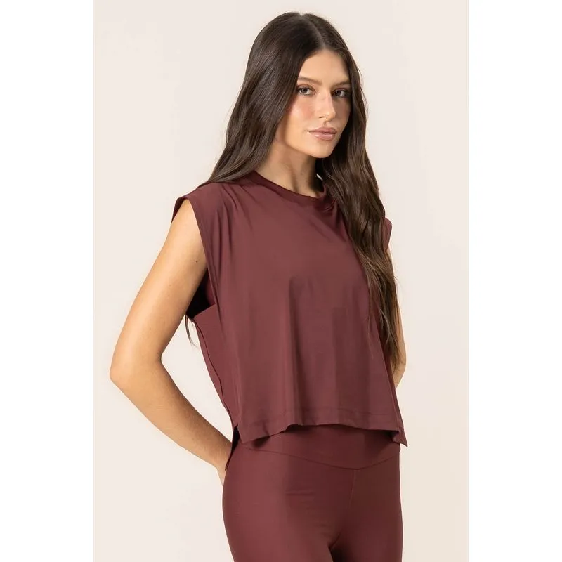 Regata Com Abertura Lateral Rib Matte Vivame Vinho/G