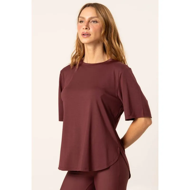 Camiseta Ampla Modal Lounge Vinho/G