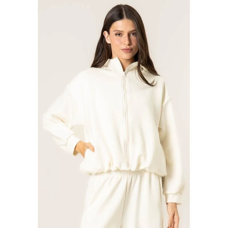 Jaqueta Com Capuz Duo Modal Boxy Branco/M