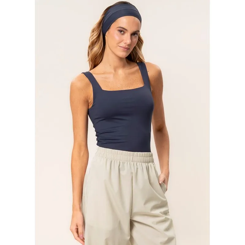 Regata Feminina Squareneck Contour Azul Marinho/GG