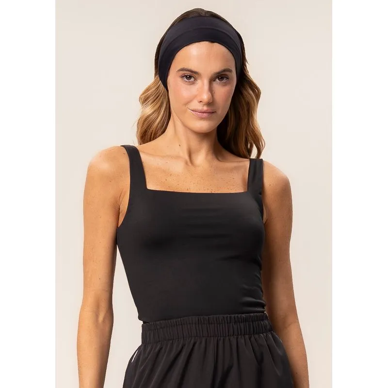 Regata Feminina Squareneck Contour Preto/G
