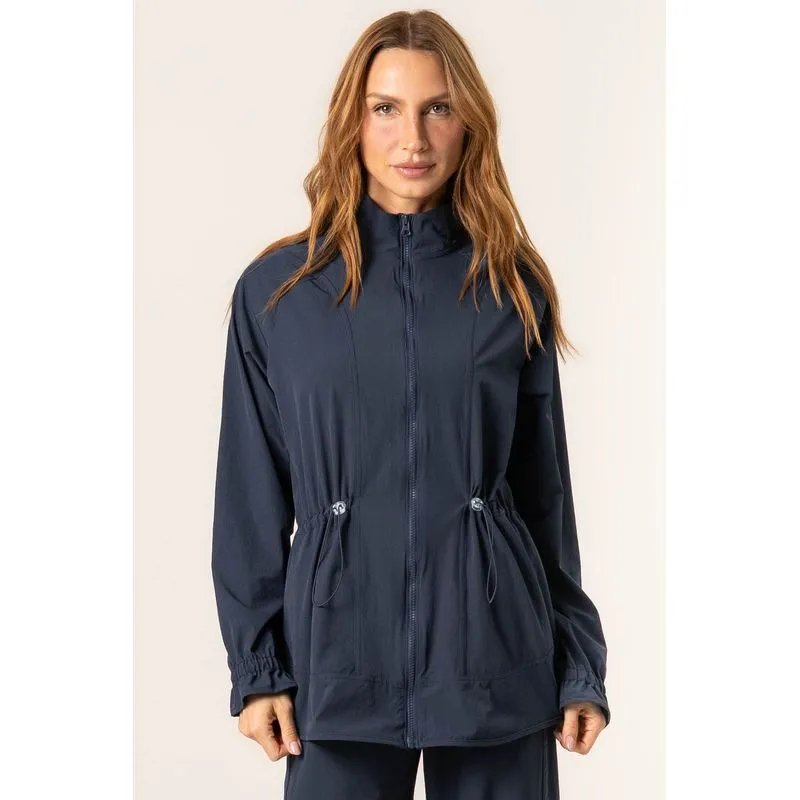 Parka Alongada Com Bolso Flex Vivame Azul Marinho/PP
