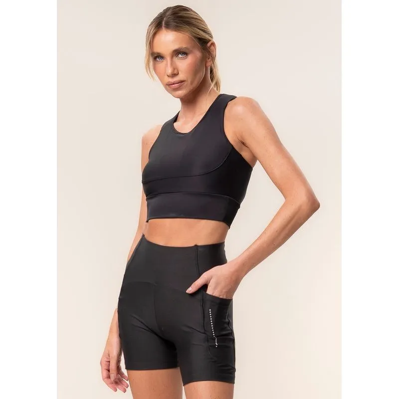 Shorts Médio Slim Shape Com 3 Bolsos Elite Preto/GG