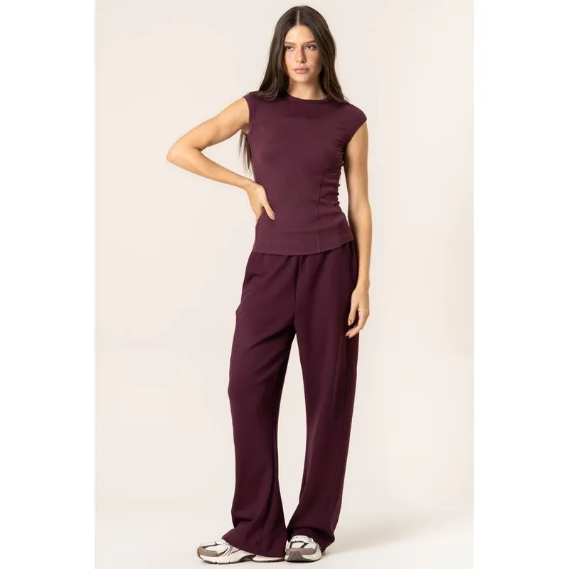 Calça Com Bolso Reta Iconic Vermelho/PP