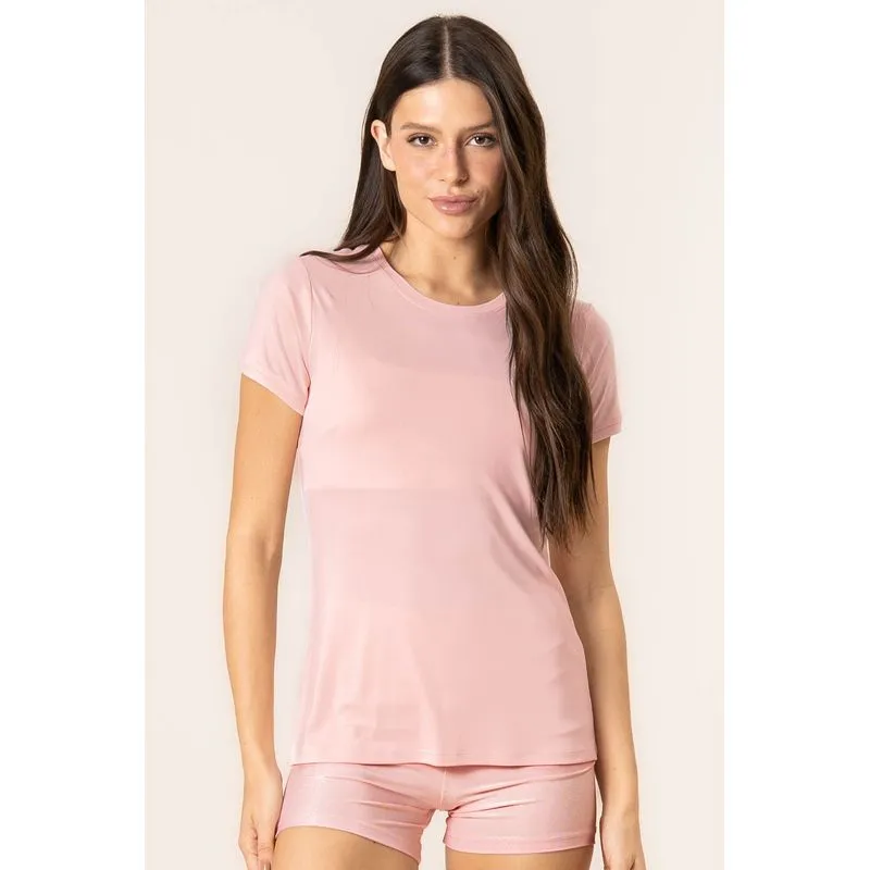 Camiseta Basic Move Glow Vivame Rosa-3/P