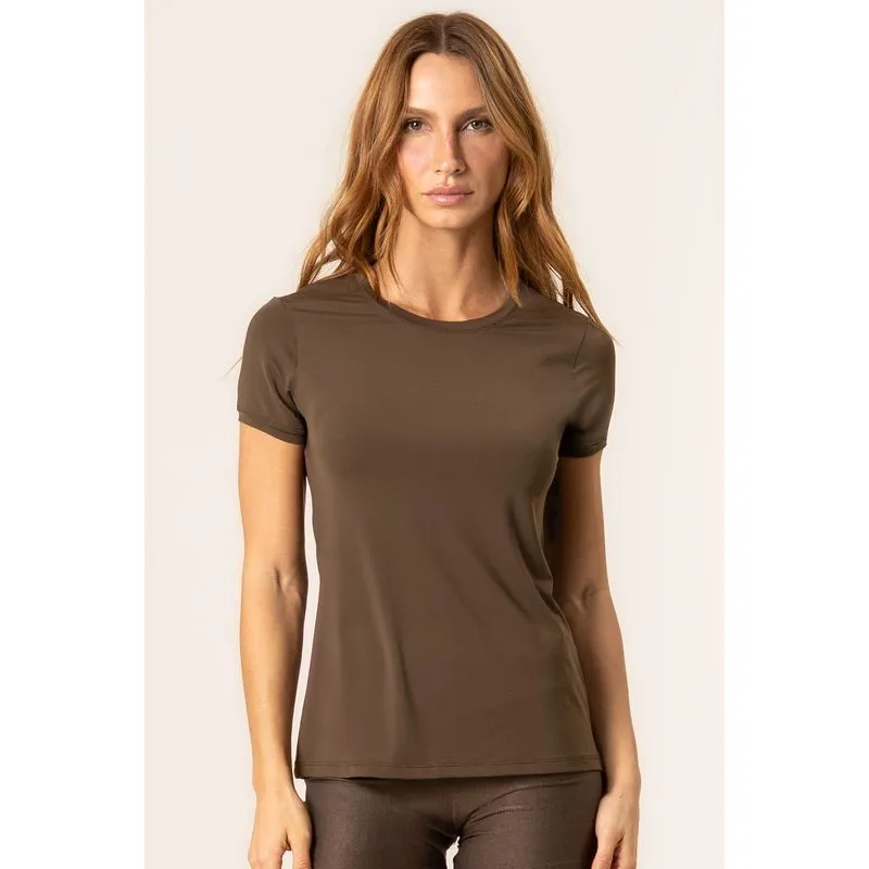 Camiseta Basic Move Glow Vivame Marrom/P