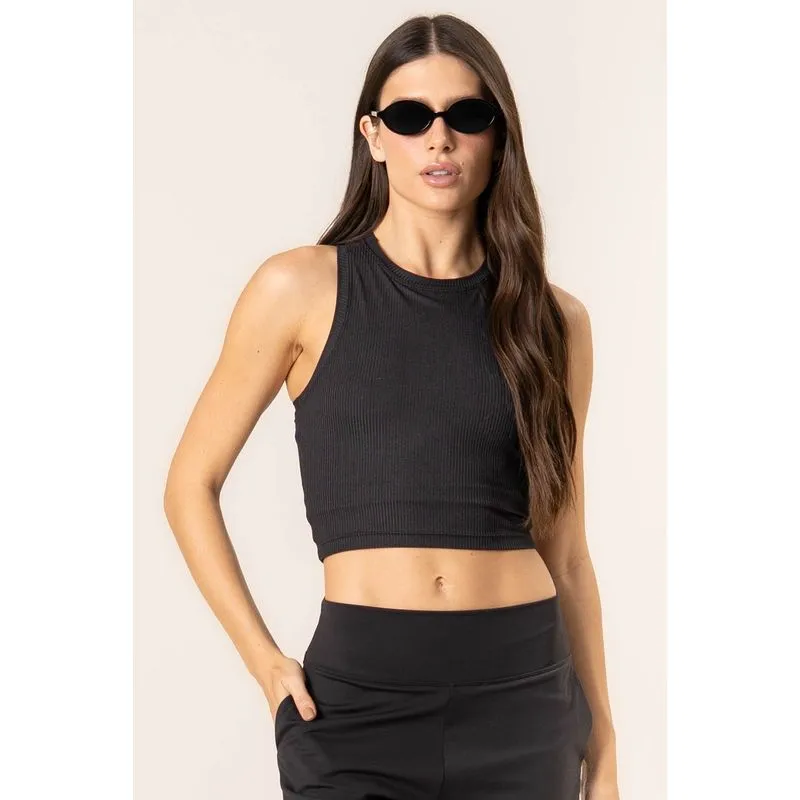 Top Nadador Canelado Trace Vivame Preto/G