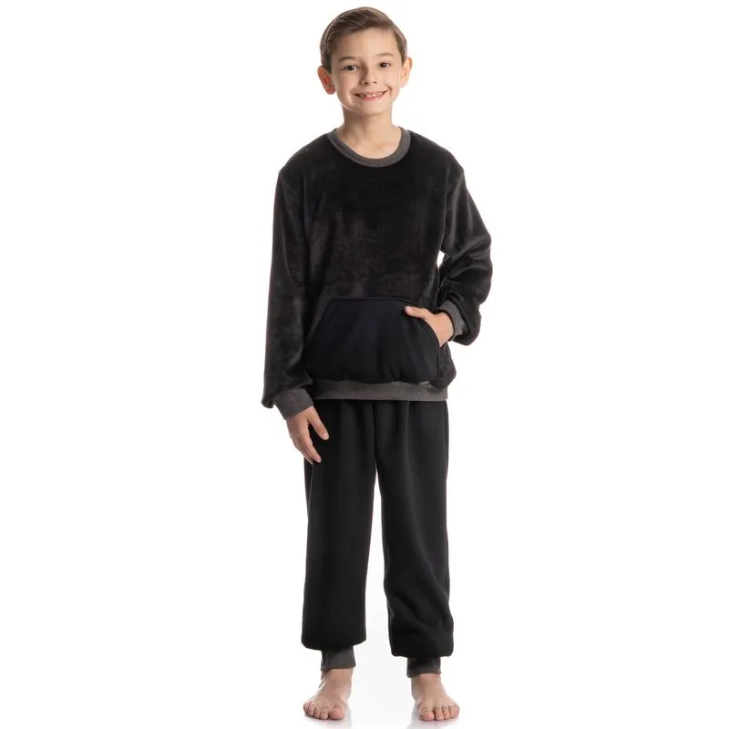 Pijama Infantil Masculino Longo Benício Preto/10