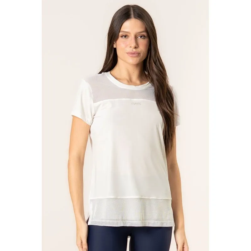 Camiseta Com Tela Pulse Vivame Branco/P