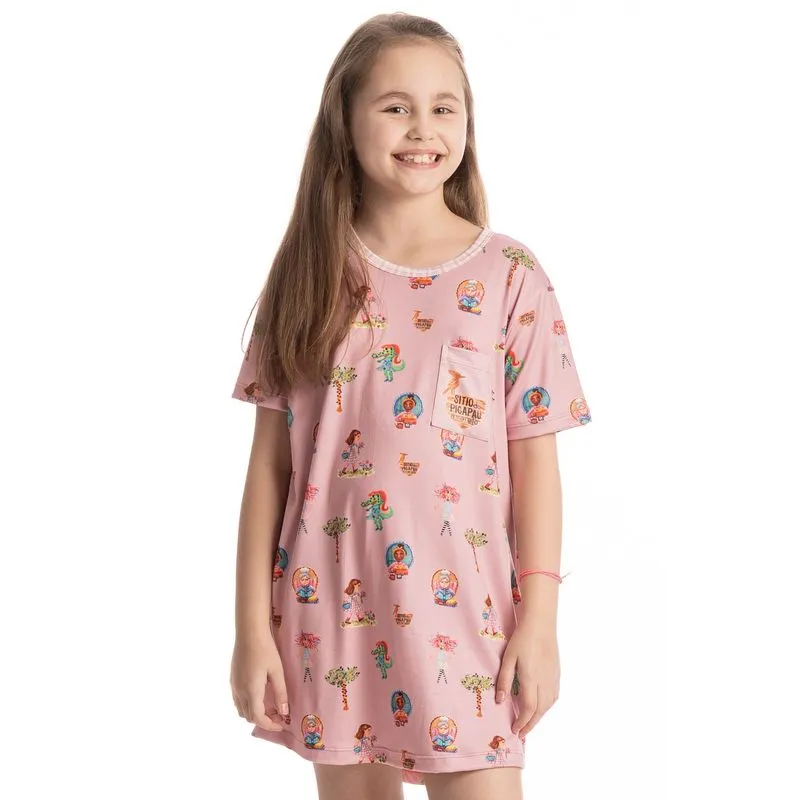 Camisão Infantil Sítio Do Picapau Amarelo Rosa-3/02