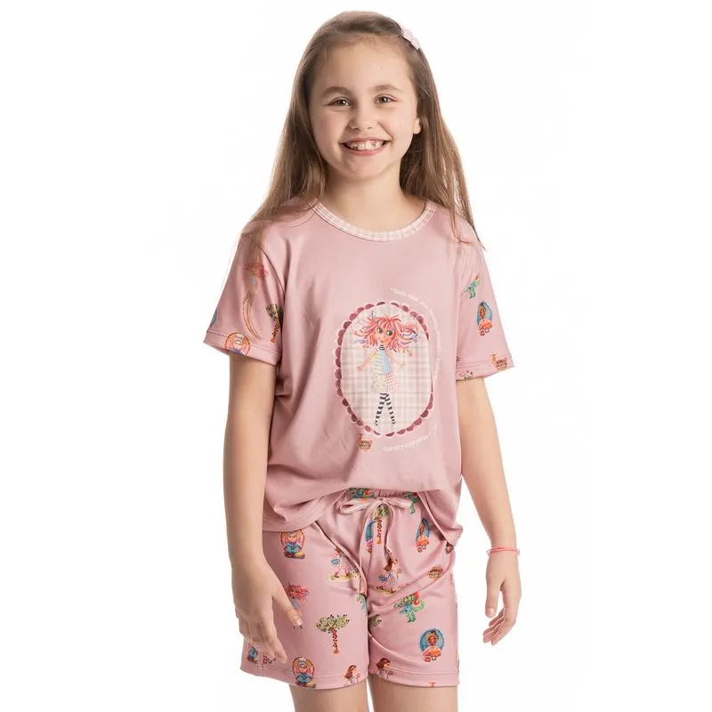 Pijama Infantil Curto Sítio Do Picapau Amarelo Rosa-3/06