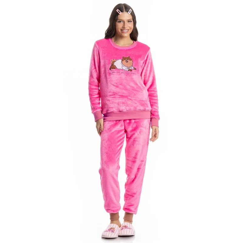 Pijama Longo Feminino Soft Lyla Spa Rosa-2/GG
