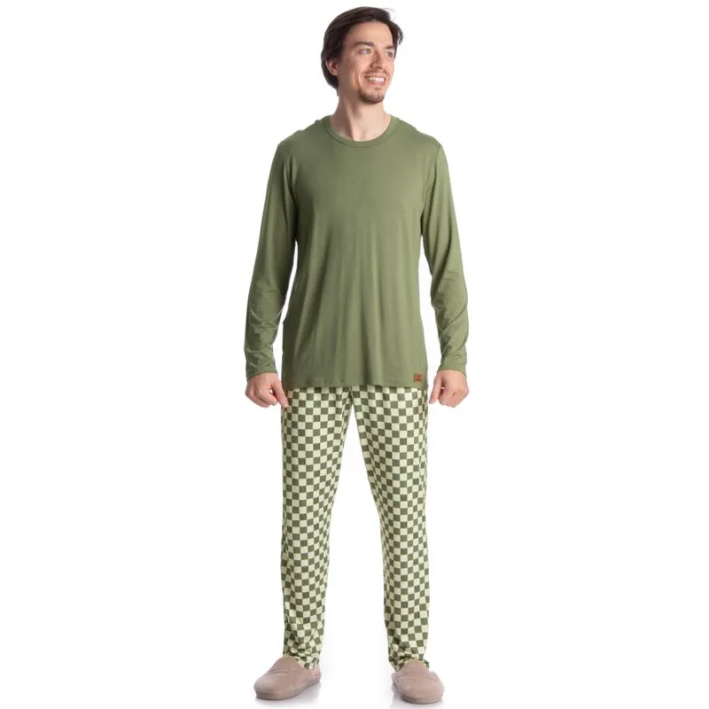 Pijama Longo Masculino Country Moka Verde/GG