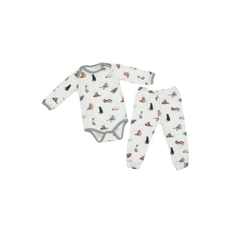 Conjunto Baby Cats Branco/P