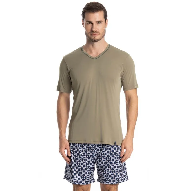 Pijama Masculino Curto Clóvis Tombini Verde/M