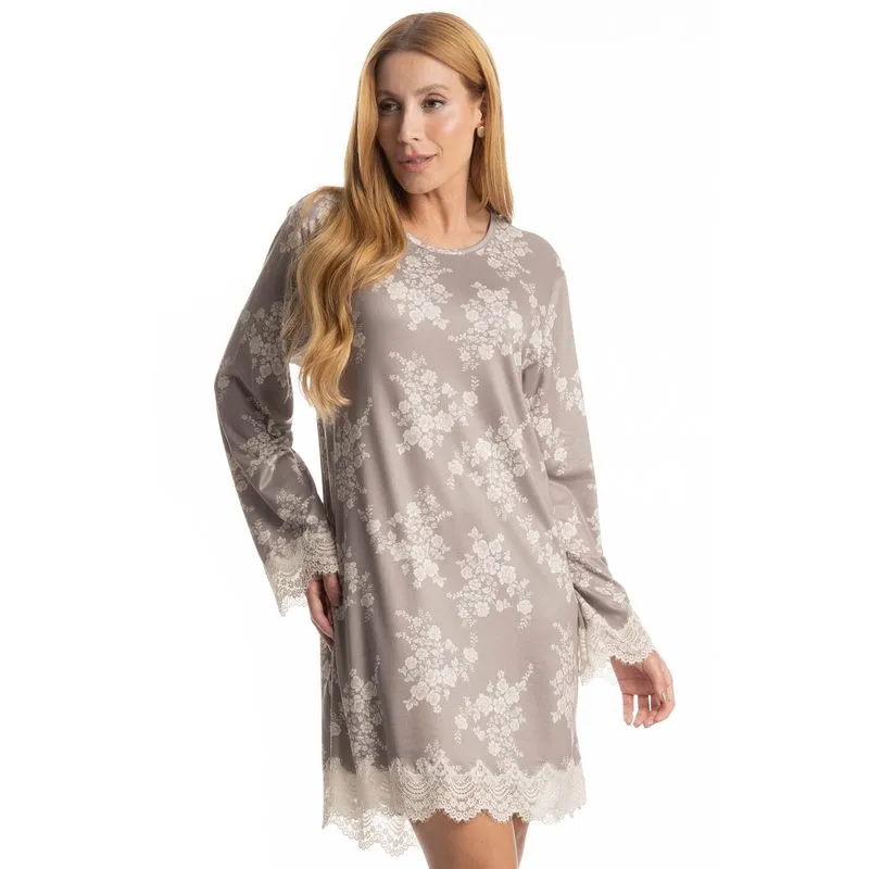 Camisão Manga Longa Clarisse Bege/M