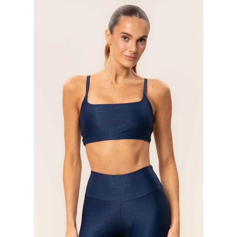 Top Paralelo Alcinha Glow Move Vivame Azul Marinho/M