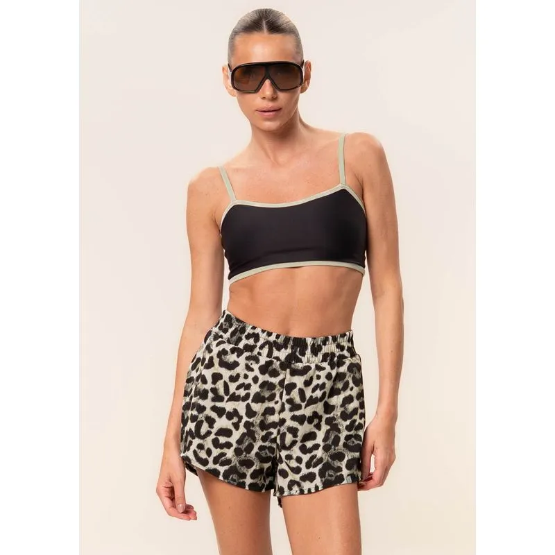 Shorts Duplo Estampado Wild Vivame Marrom/G